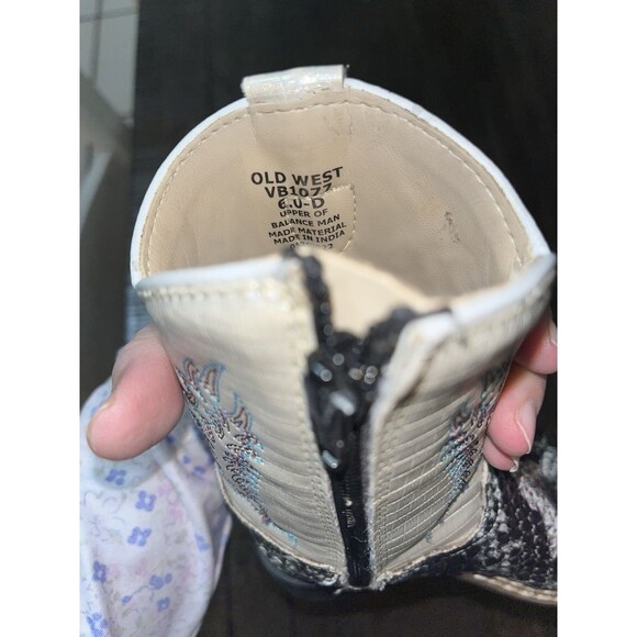 Old West Boots Baby Girl's Snake print Toddler 6D VGC Rodeo Cowgirl Western - Picture 9 of 10